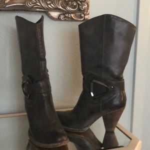 Dark Gray boots with buckle detail. Sz 7.5